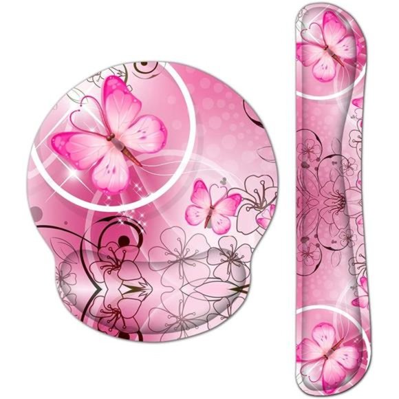 Keyboard Wrist Rest and Mouse Pad with Wrist Support, Memory Foam Set for Gaming